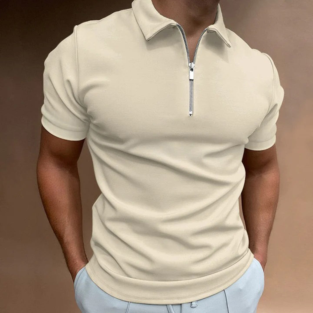 Polo homme à fermeture zippée – style épuré et confort respirant