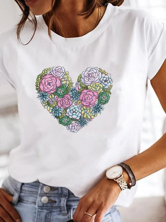 Éva – T-shirt blanc d’été à manches courtes femme