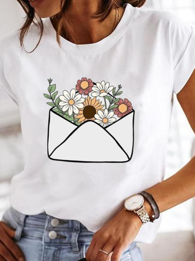 Éva – T-shirt blanc d’été à manches courtes femme