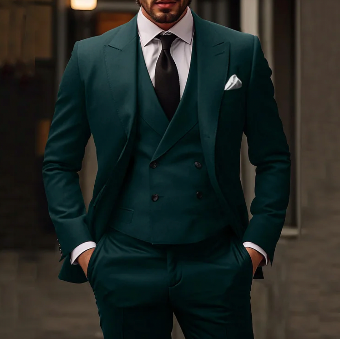 Costume trois pièces pour homme élégant et moderne en laine coupe ajustée Victor