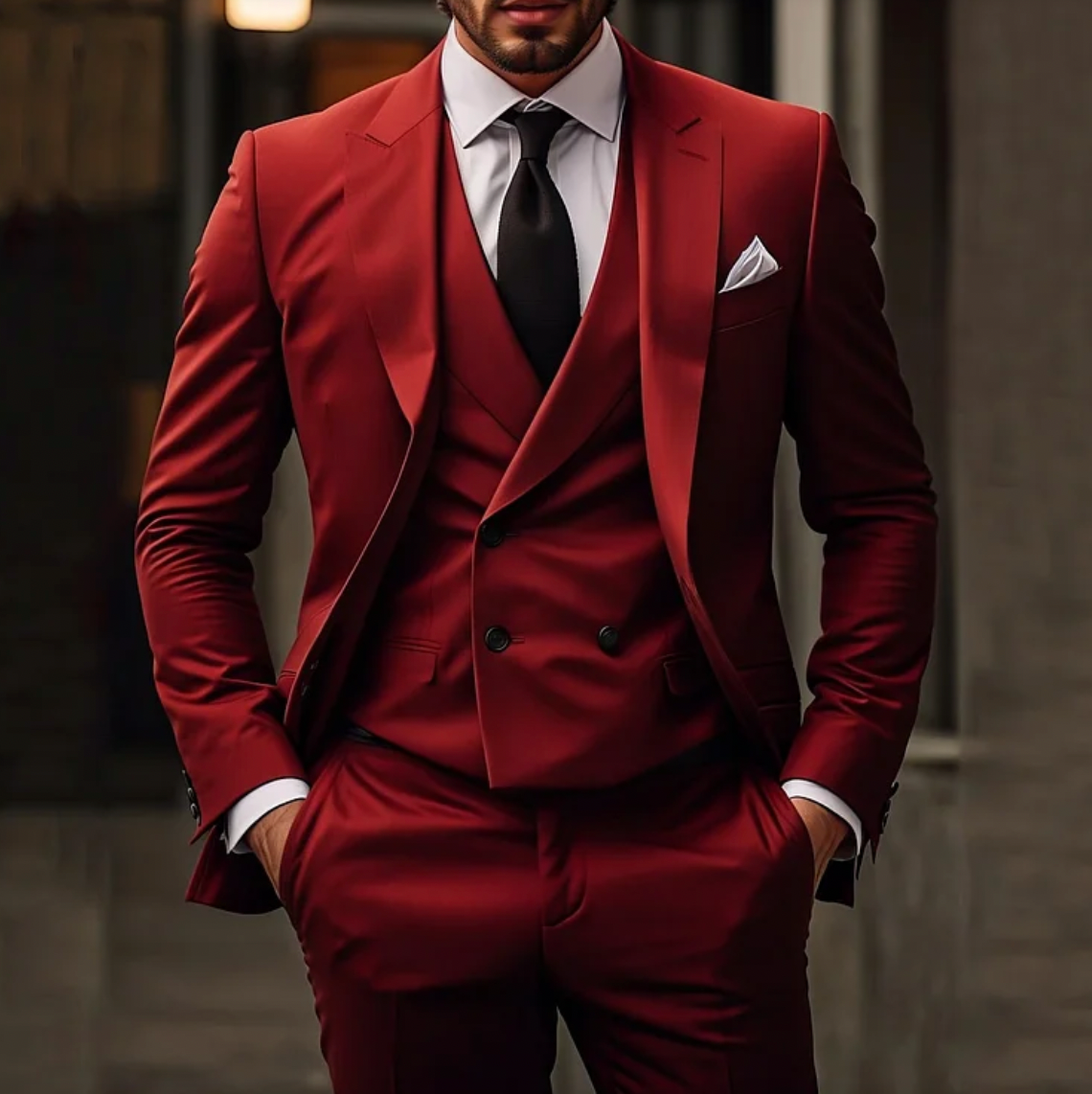 Costume trois pièces pour homme élégant et moderne en laine coupe ajustée Victor