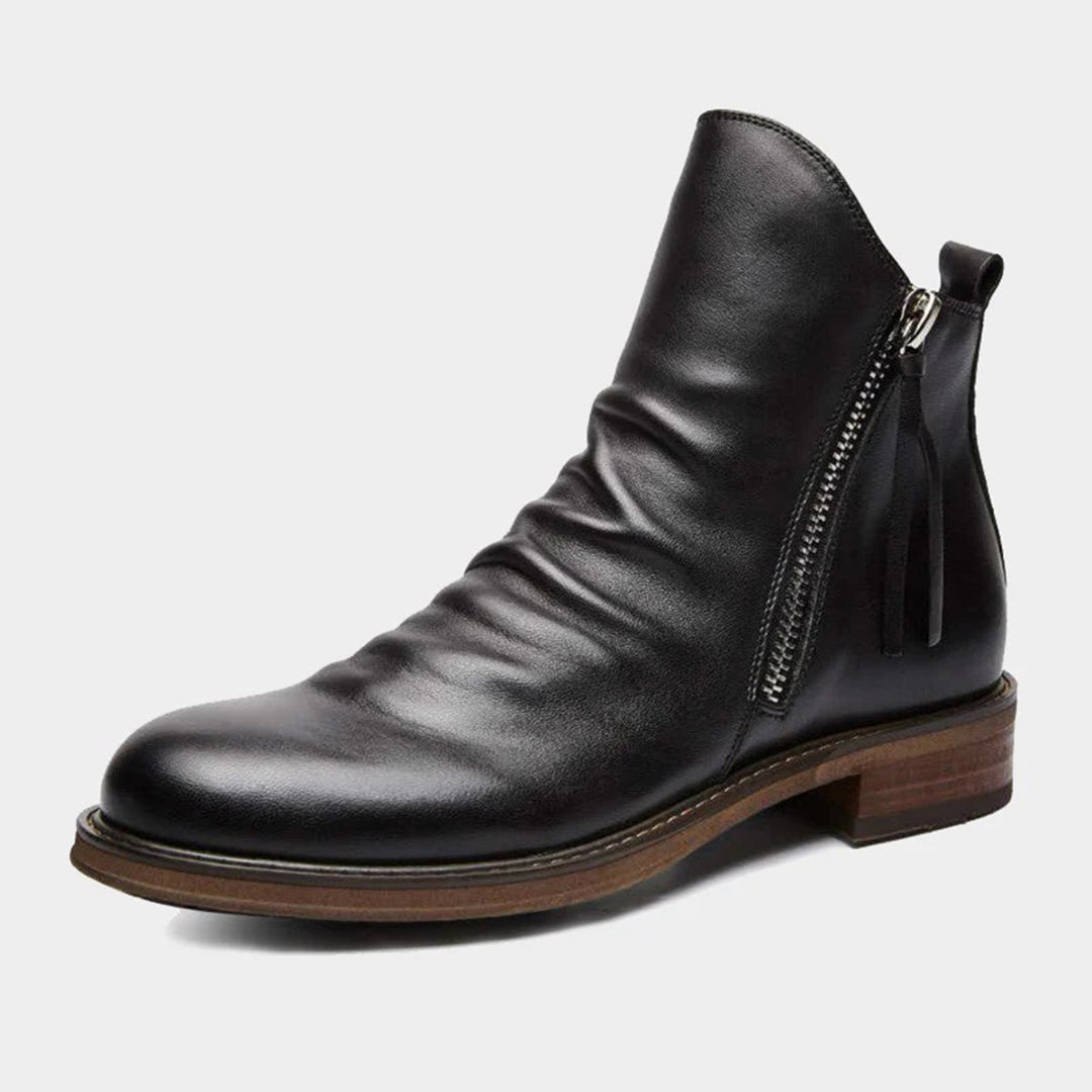 Bottes pour homme automne antidérapantes confortables en cuir PU au design moderne Haylom
