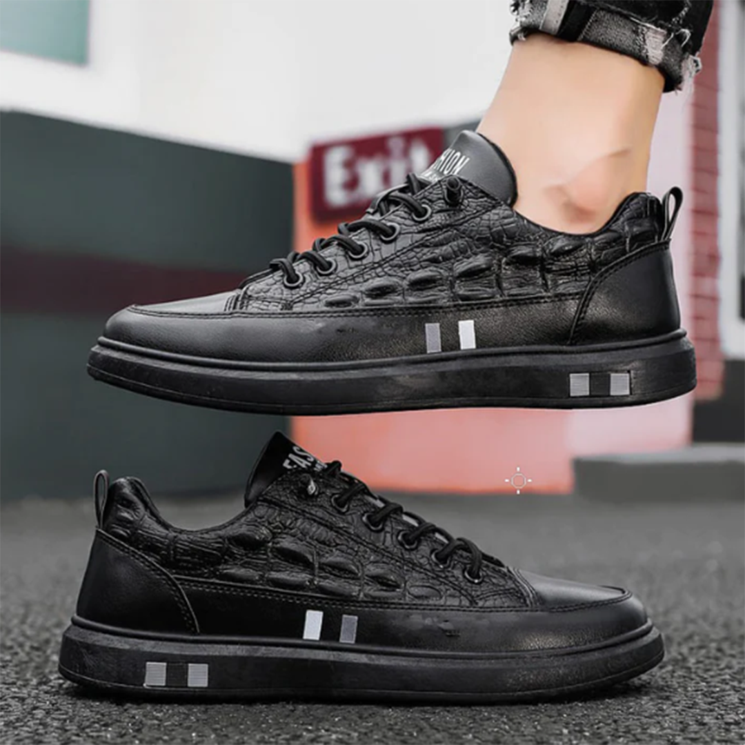 Sneakers pour homme automne élégantes légères en cuir synthétique avec finition texturée Branko