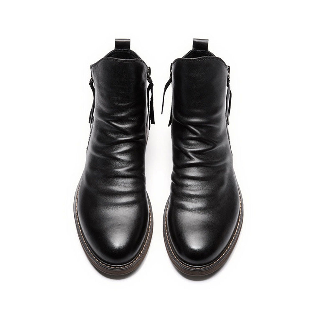 Bottes pour homme automne antidérapantes confortables en cuir PU au design moderne Haylom