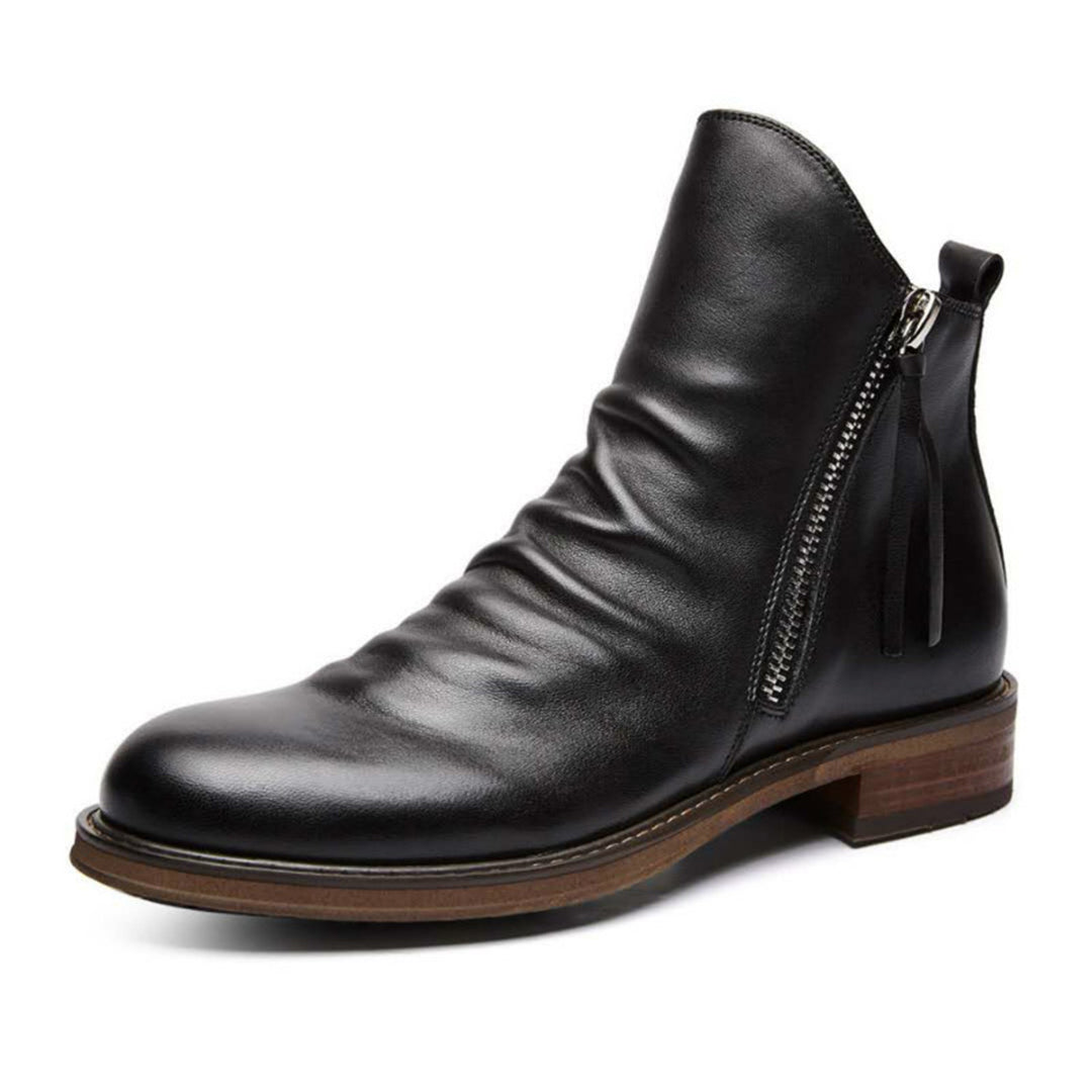 Bottes pour homme automne antidérapantes confortables en cuir PU au design moderne Haylom