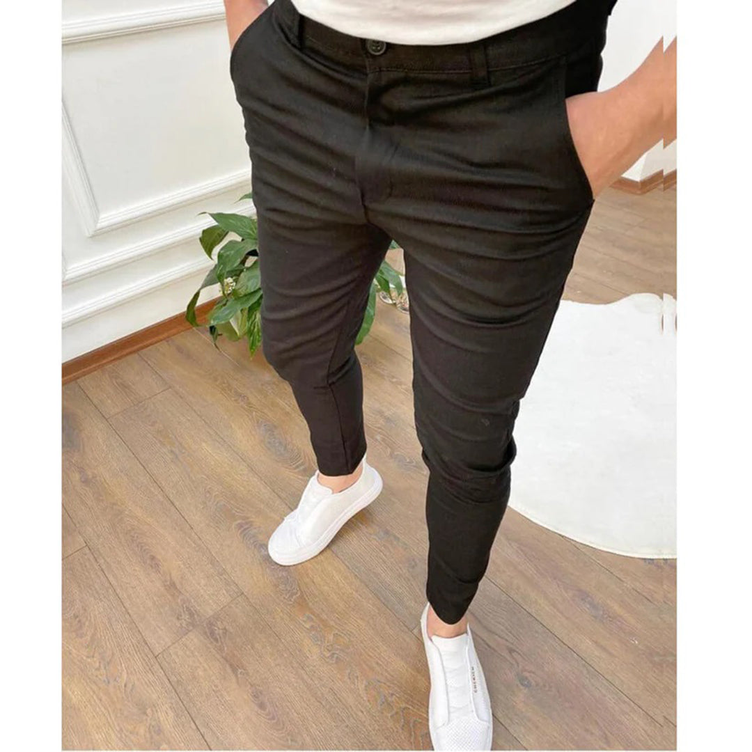 Pantalon habillé pour homme automne confortable en polyester avec coupe ajustée Angus