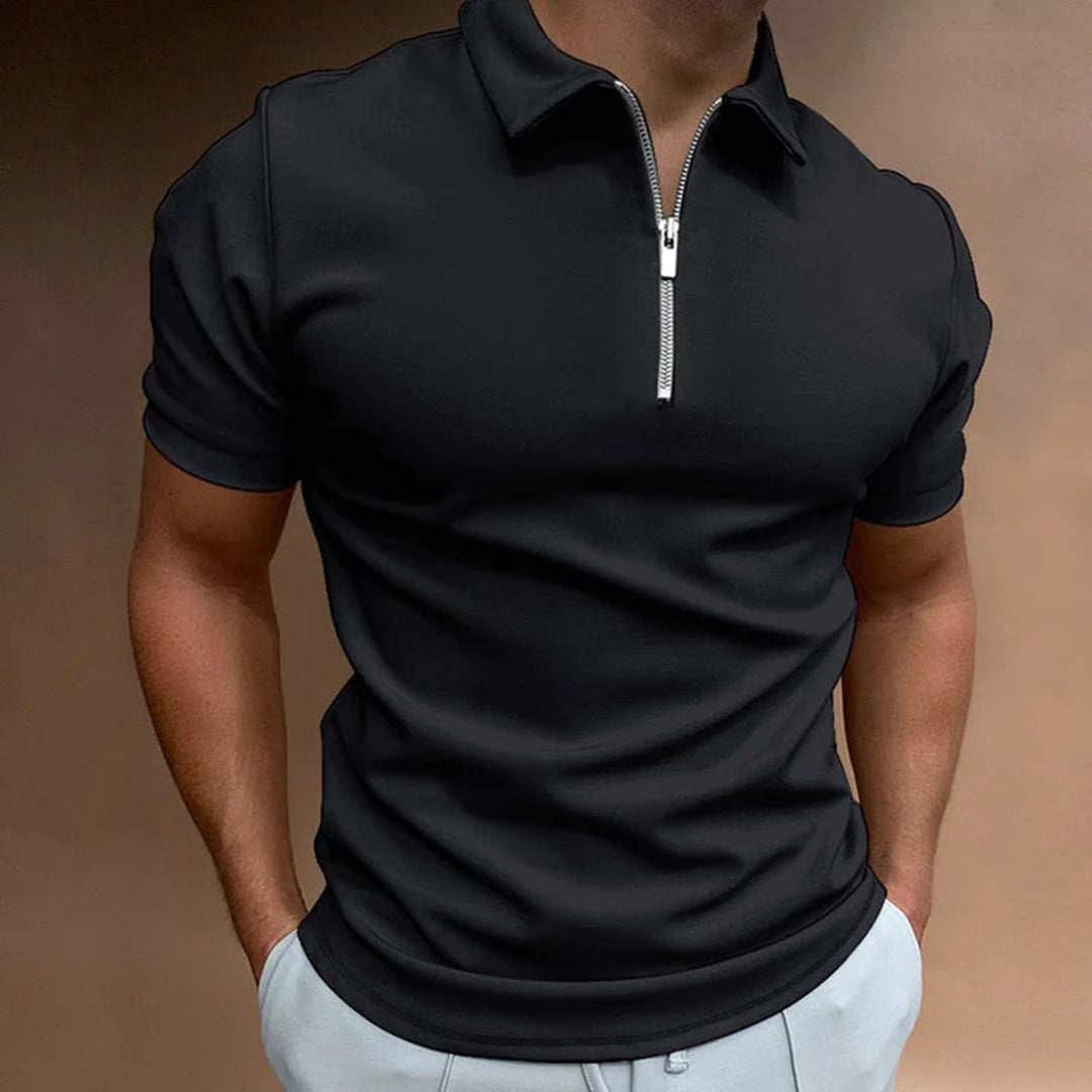 Polo homme à fermeture zippée – style épuré et confort respirant