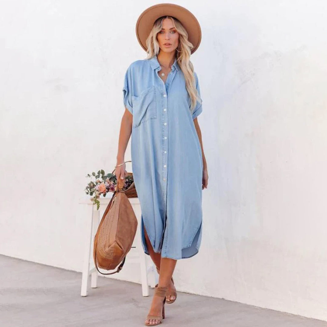 Robe d'été ample bleu ciel – fraîcheur décontractée et style sans effort