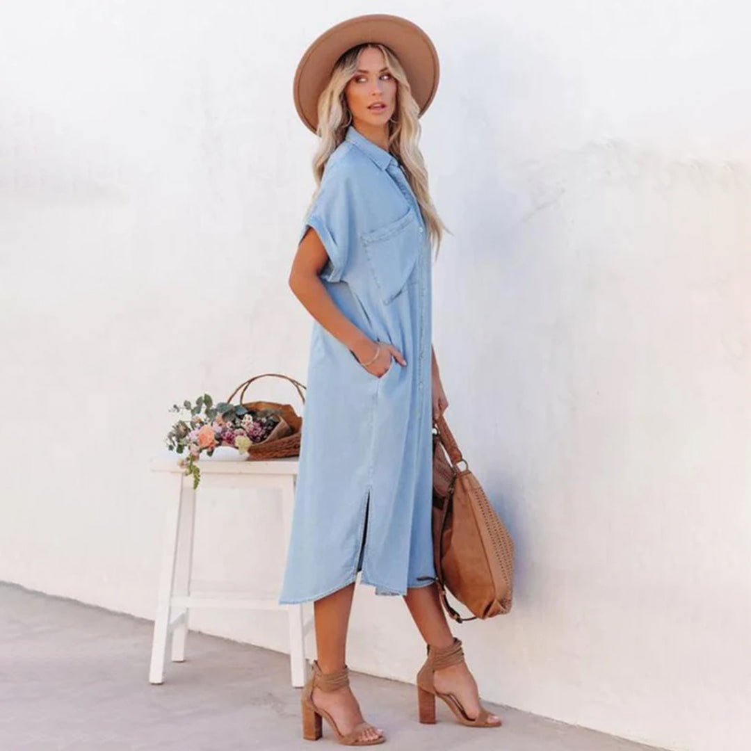 Robe d'été ample bleu ciel – fraîcheur décontractée et style sans effort