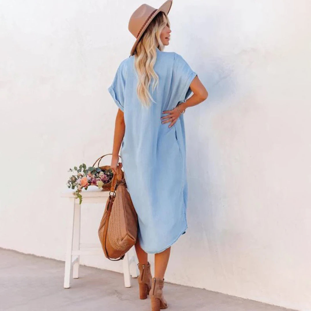 Robe d'été ample bleu ciel – fraîcheur décontractée et style sans effort