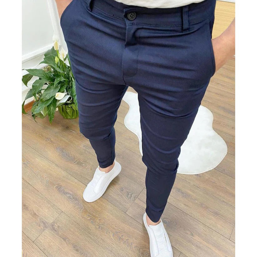 Pantalon habillé pour homme automne confortable en polyester avec coupe ajustée Angus