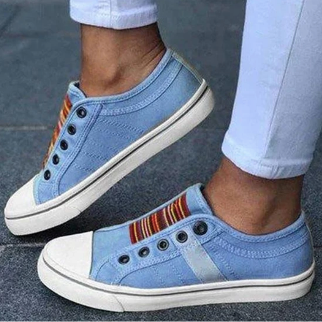 Baskets pour femme décontractées en toile avec semelle souple et design slip-on Audrey