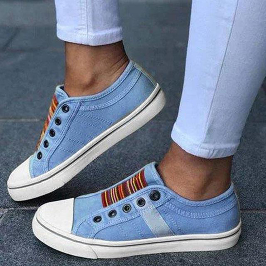 Baskets basses pour femmes automne printemps légères antidérapantes en toile avec confort sans lacets Saoirse