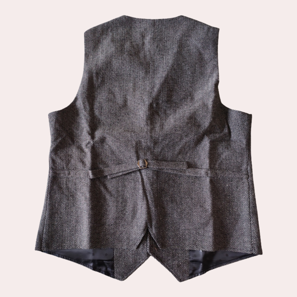 Gilet pour homme automne structuré en laine mélangée avec coupe ajustée Oliver