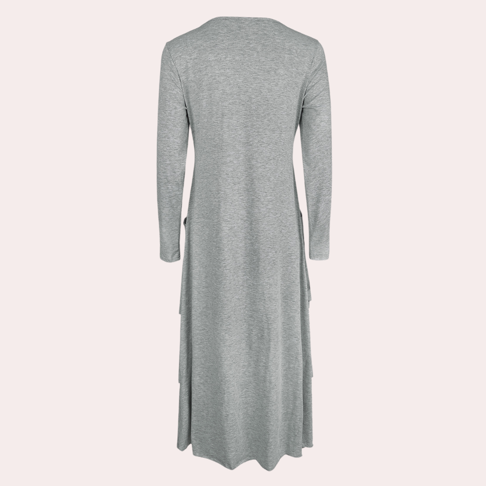 Robe longue décontractée à volants – élégance pratique pour toutes les saisons