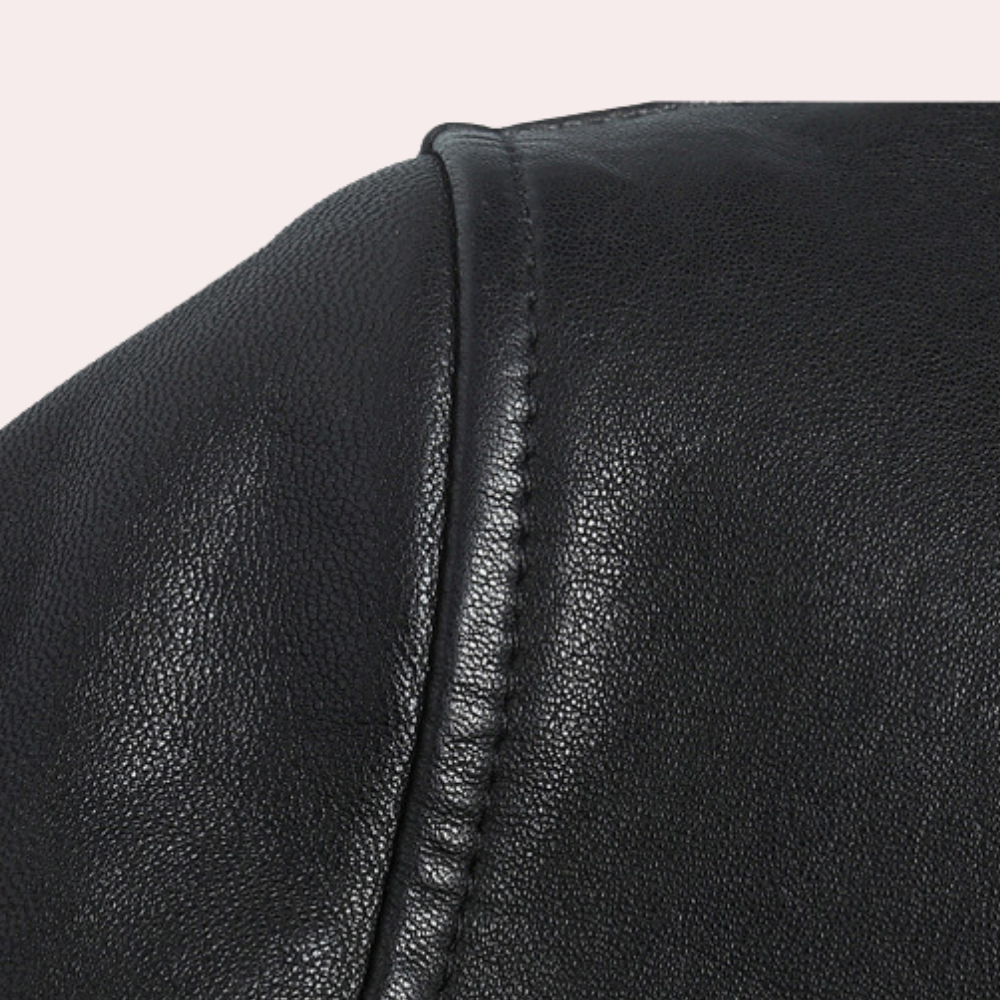 Veste légère en similicuir pour homme automne zippée au col motard au style classique Mikel