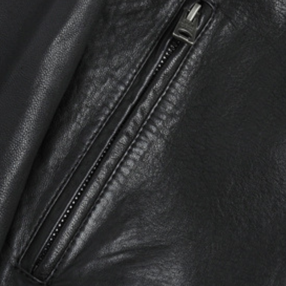 Veste légère en similicuir pour homme automne zippée au col motard au style classique Mikel
