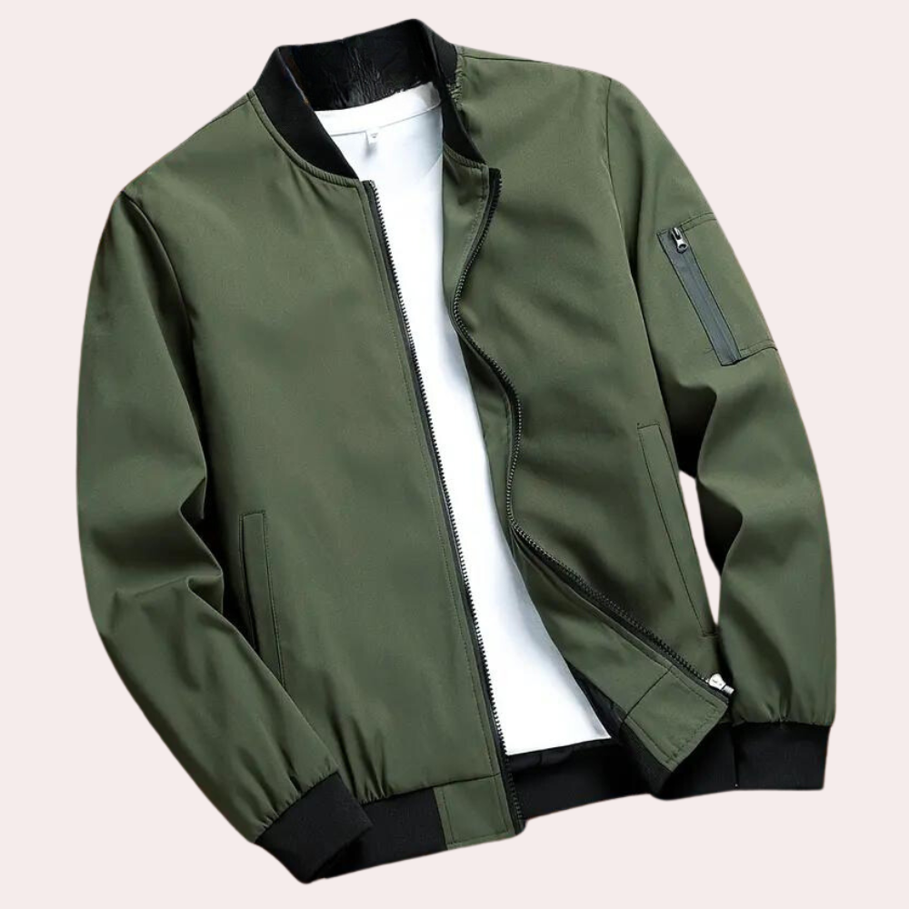 Blouson bomber en tissu doux pour homme automne confortable à coupe décontractée Artiom