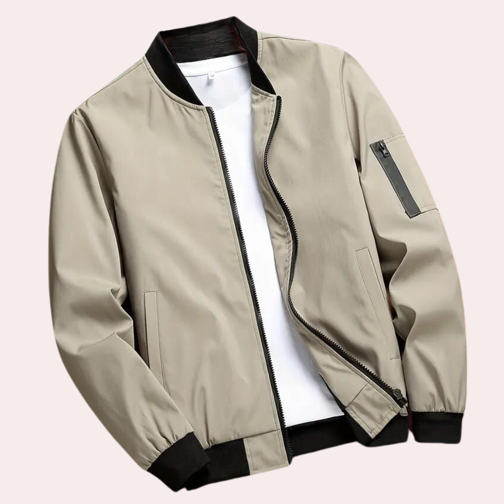 Blouson bomber en tissu doux pour homme automne confortable à coupe décontractée Artiom