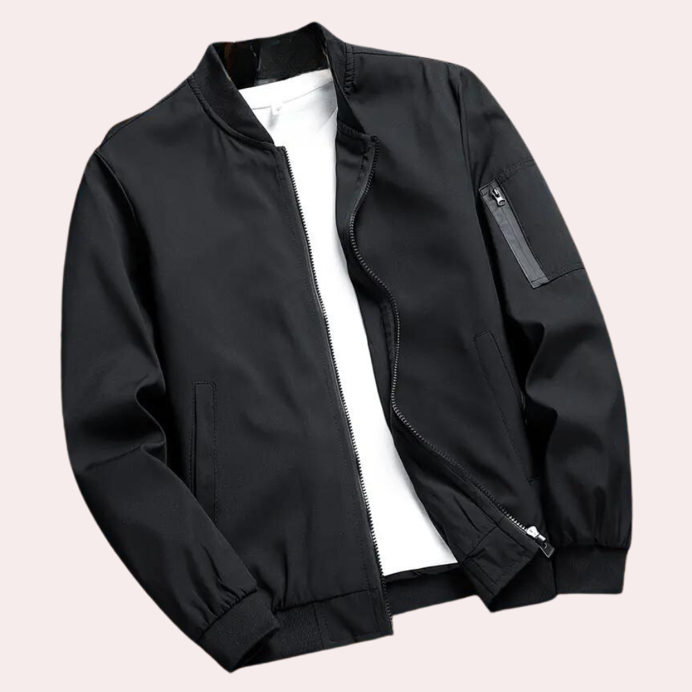 Blouson bomber en tissu doux pour homme automne confortable à coupe décontractée Artiom