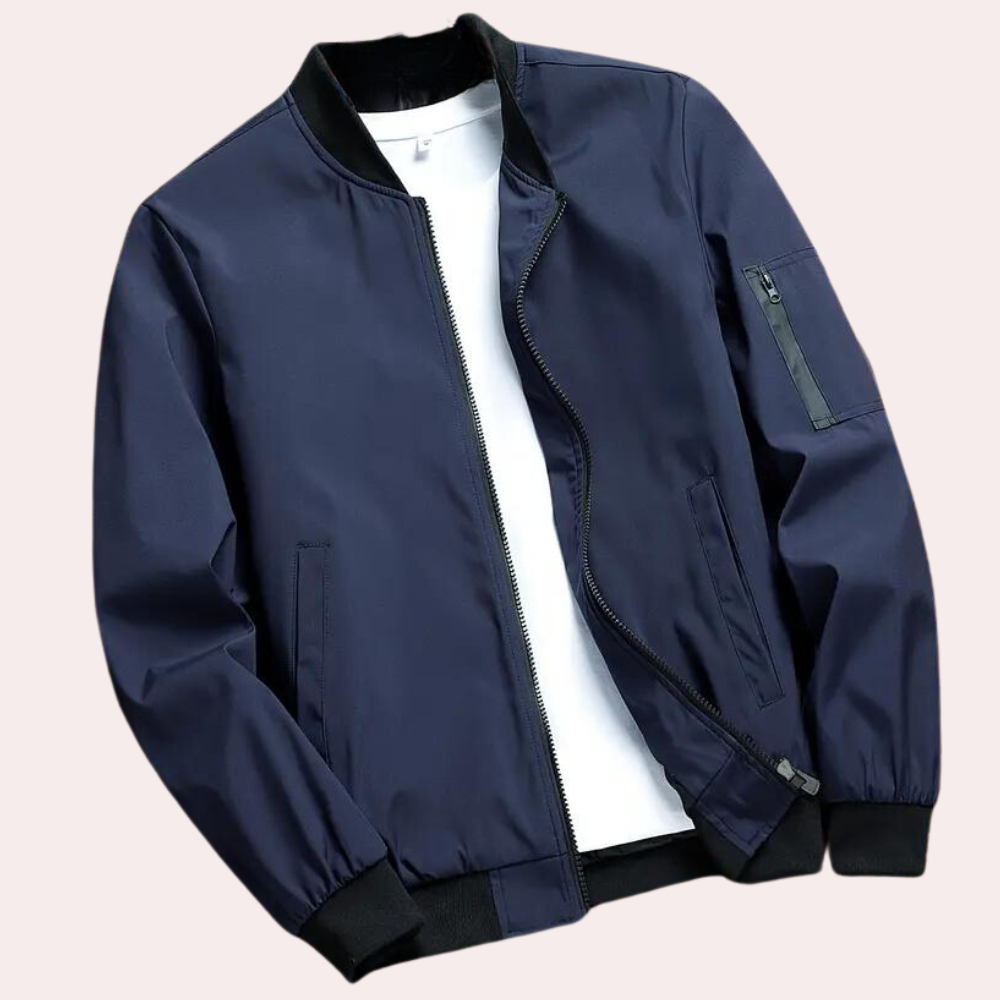 Blouson bomber en tissu doux pour homme automne confortable à coupe décontractée Artiom