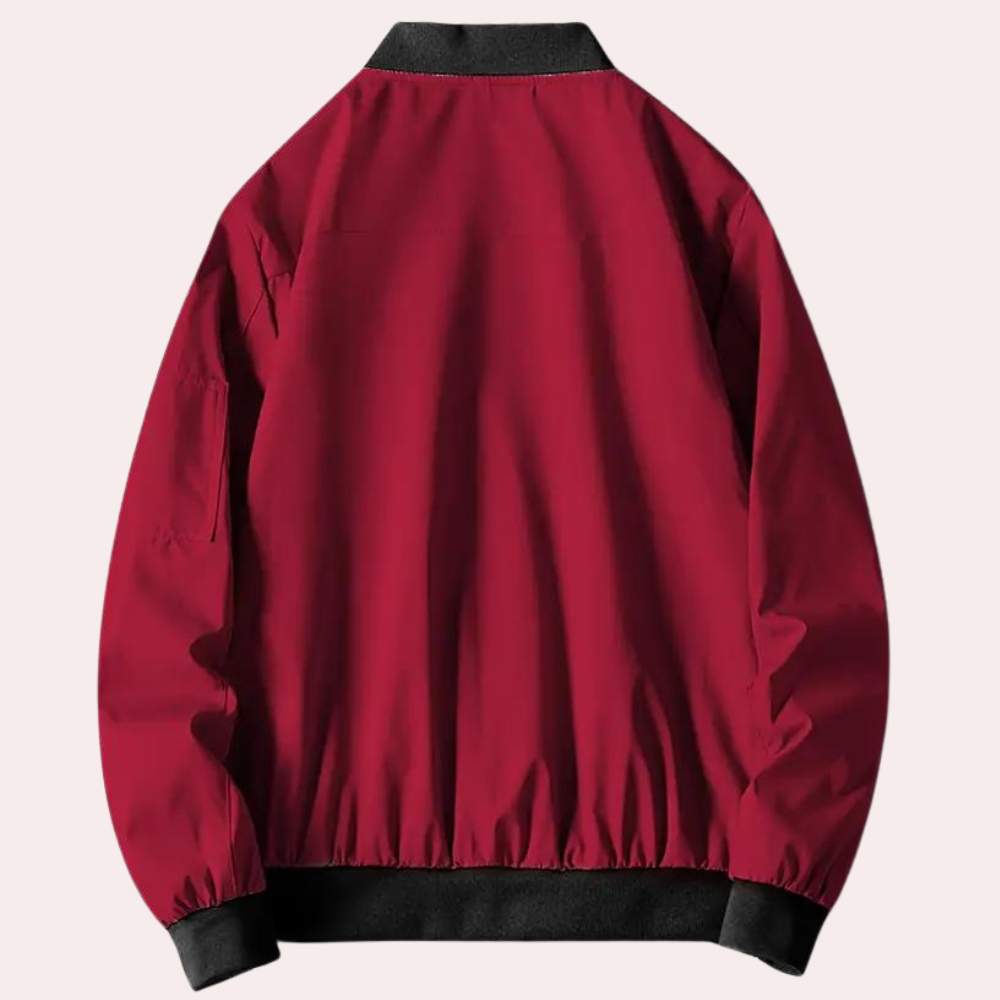Blouson bomber en tissu doux pour homme automne confortable à coupe décontractée Artiom