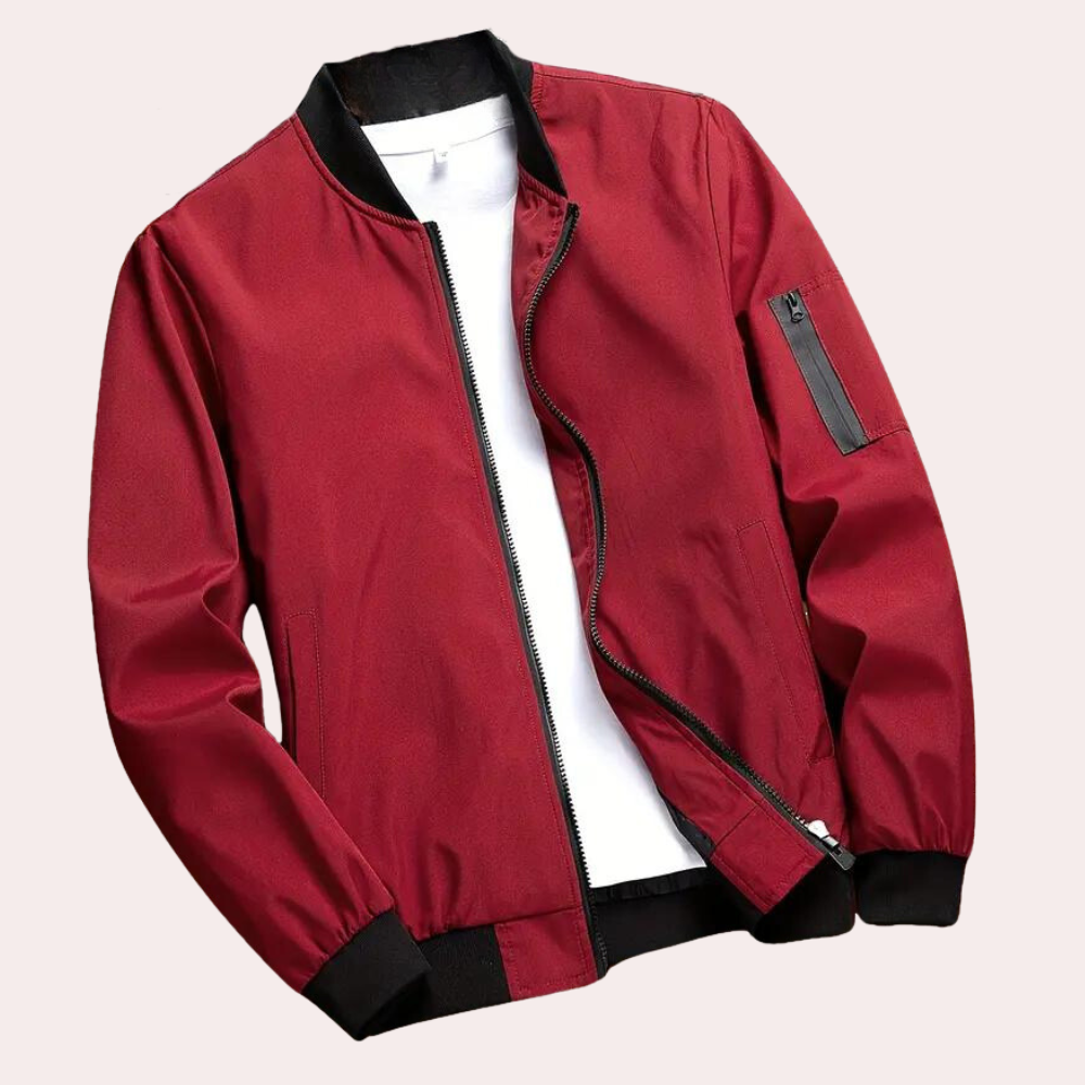 Blouson bomber en tissu doux pour homme automne confortable à coupe décontractée Artiom