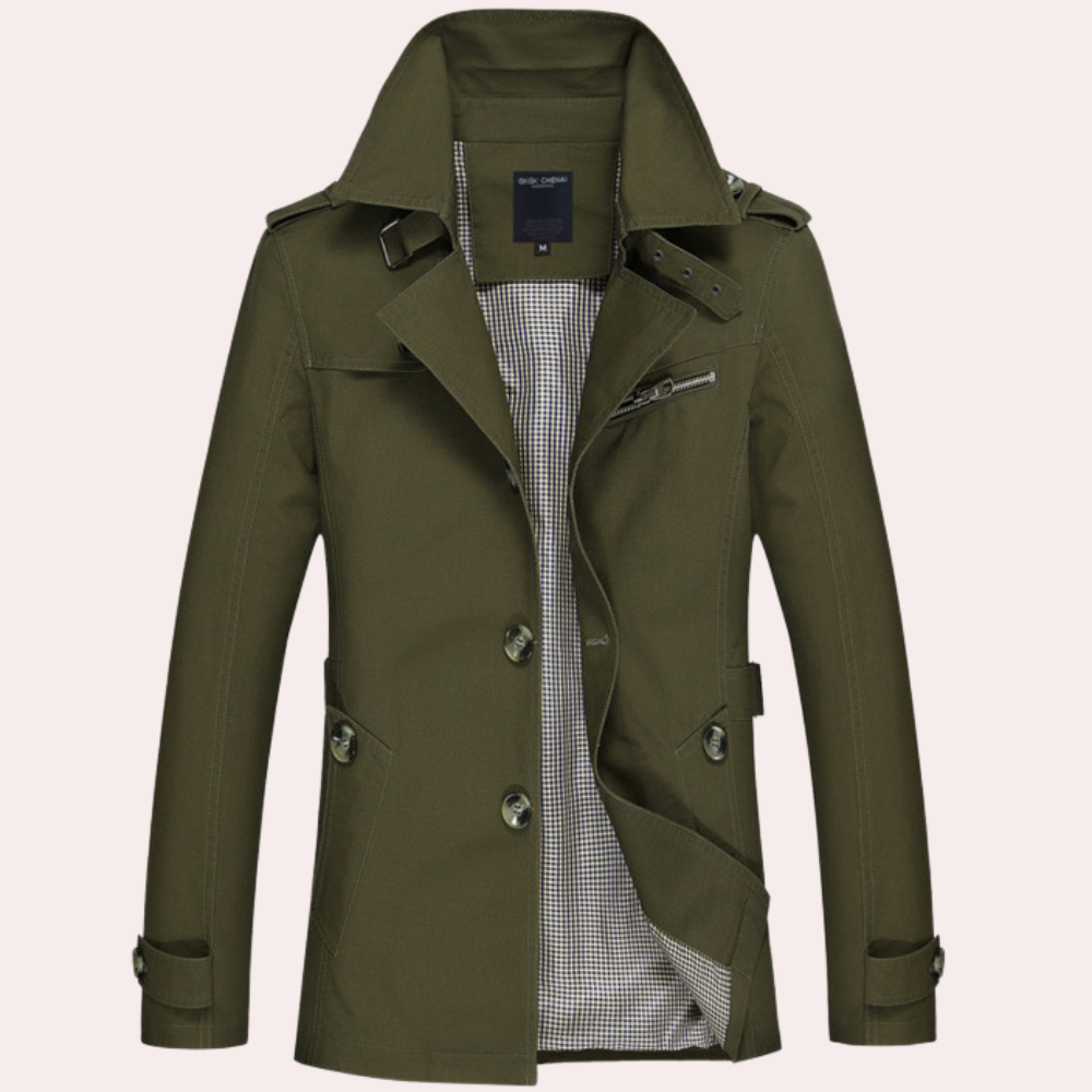 Trench respirant pour homme automne en coton à coupe élégante Maxim