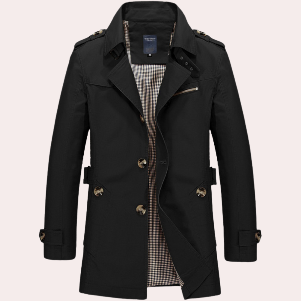 Trench respirant pour homme automne en coton à coupe élégante Maxim