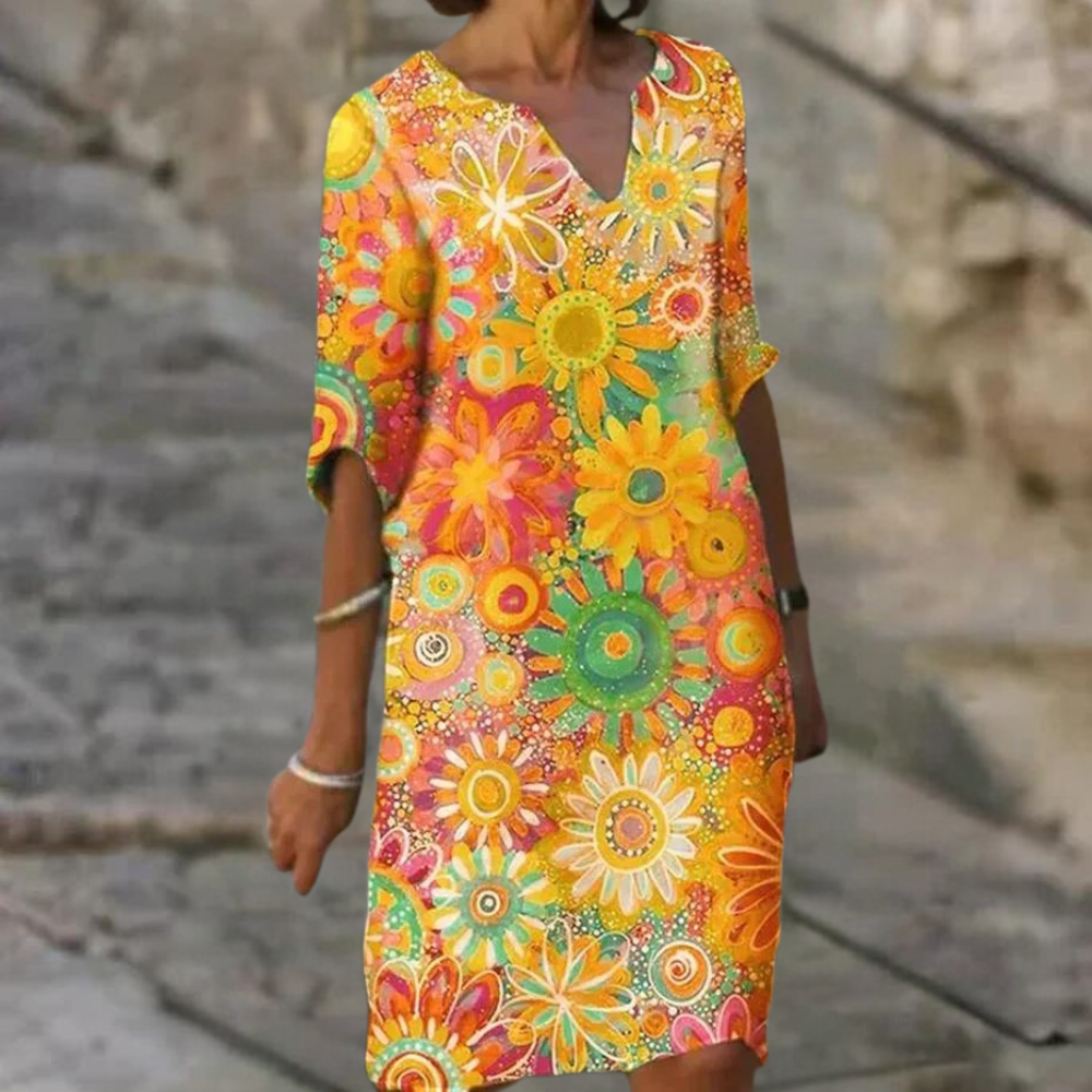 Robe à fleurs fluide et élégante – charme intemporel pour toutes les occasions estivales