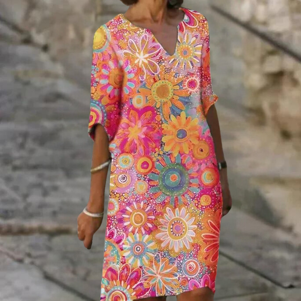 Robe à fleurs fluide et élégante – charme intemporel pour toutes les occasions estivales