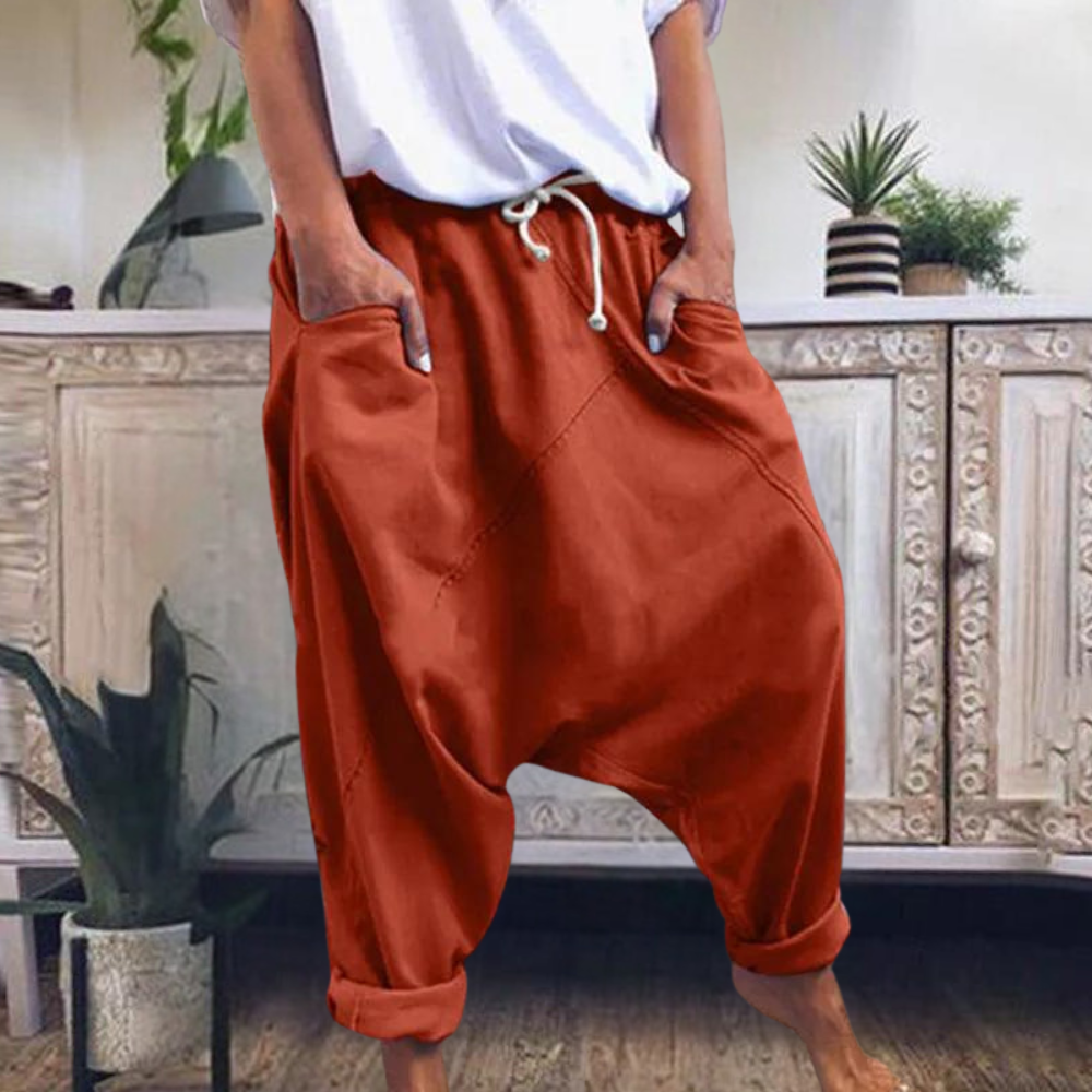 Lauriane – Pantalon coupe ample à entrejambe bas femme