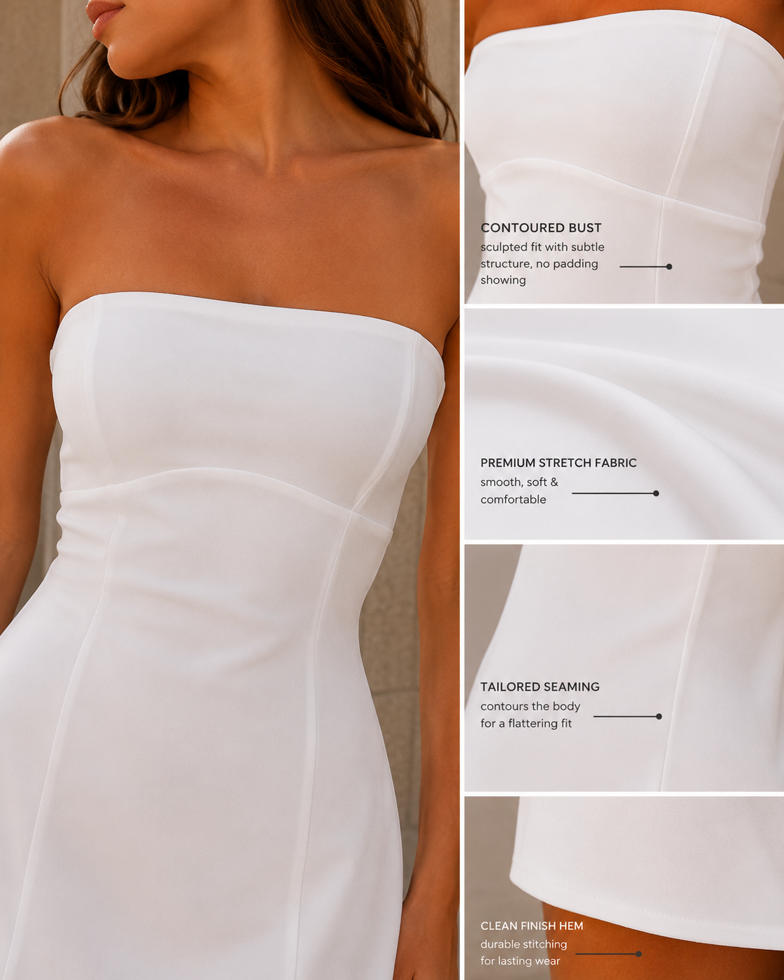 Sixtine – Robe courte bustier femme