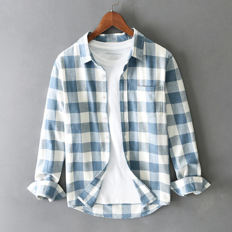 Sébastien – Chemise en coton à carreaux homme
