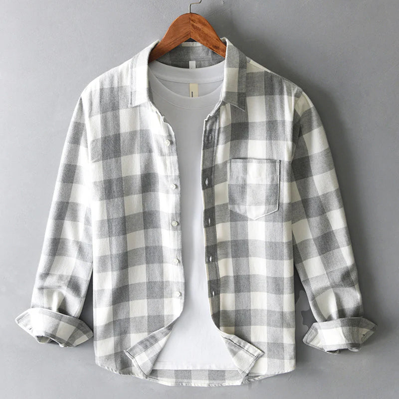 Sébastien – Chemise en coton à carreaux homme