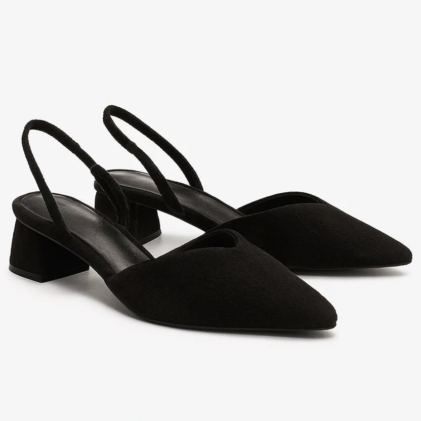 Quitterie – Escarpins slingback à talon bloc femme