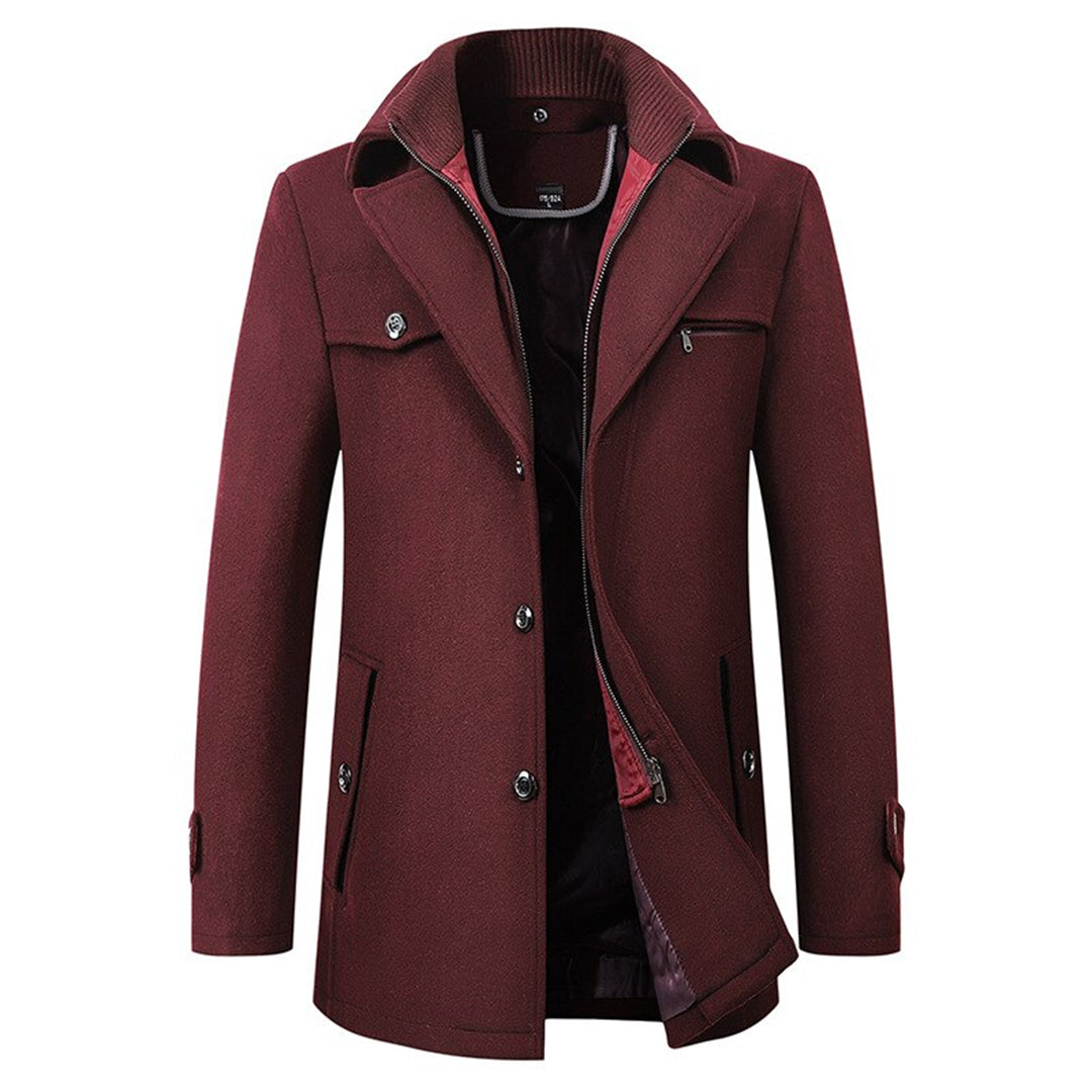 Manteau long pour homme hiver élégant chaud en laine mélangée avec coupe ajustée Damien