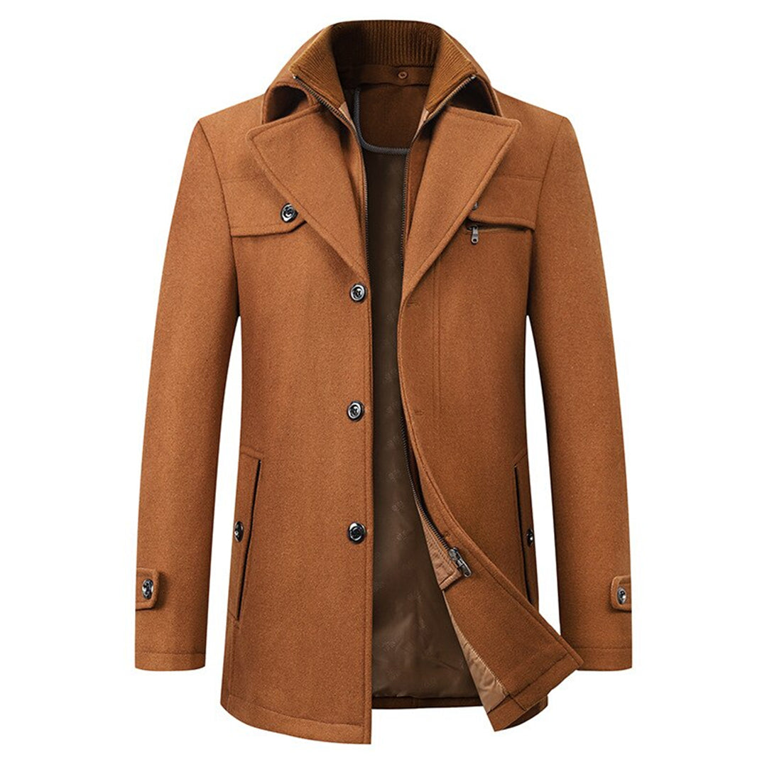 Manteau long pour homme hiver élégant chaud en laine mélangée avec coupe ajustée Damien