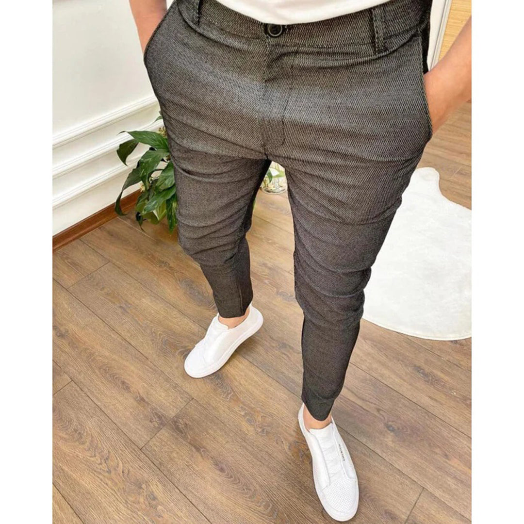 Pantalon habillé pour homme automne confortable en polyester avec coupe ajustée Angus