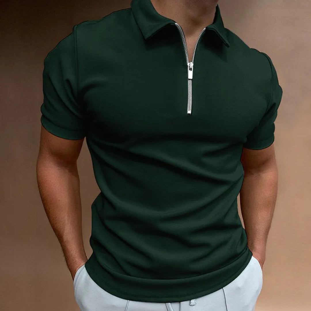 Polo homme à fermeture zippée – style épuré et confort respirant