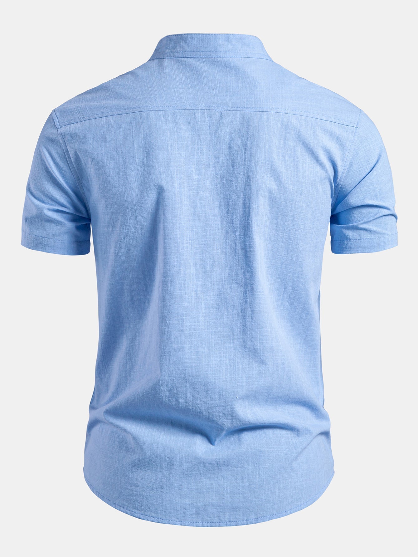 Chemise homme à manches courtes et col mao coupe ajustée