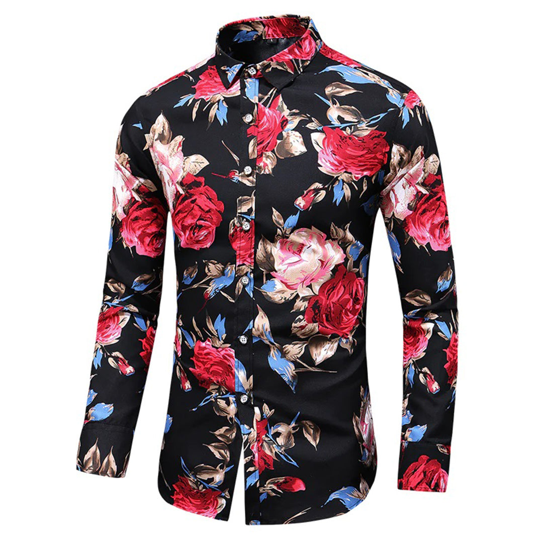 Nathan – Chemise à fleurs à manches longues homme