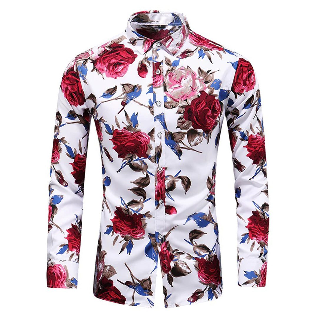 Nathan – Chemise à fleurs à manches longues homme
