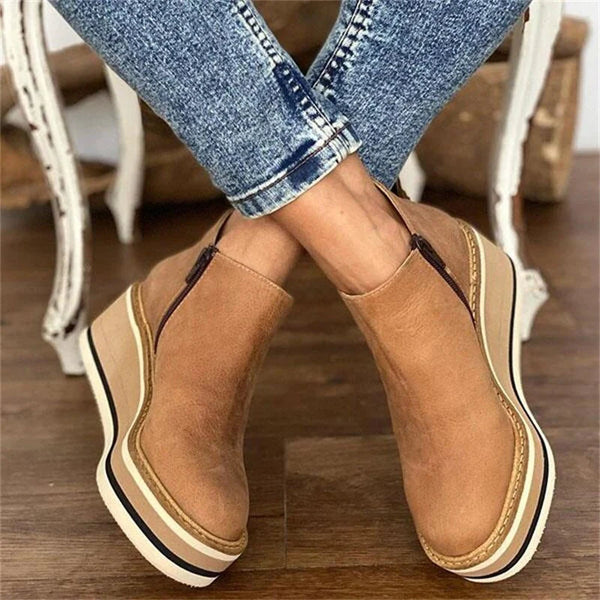 Bottines pour femmes automne légères confortables en suédine avec semelle plateforme Florence