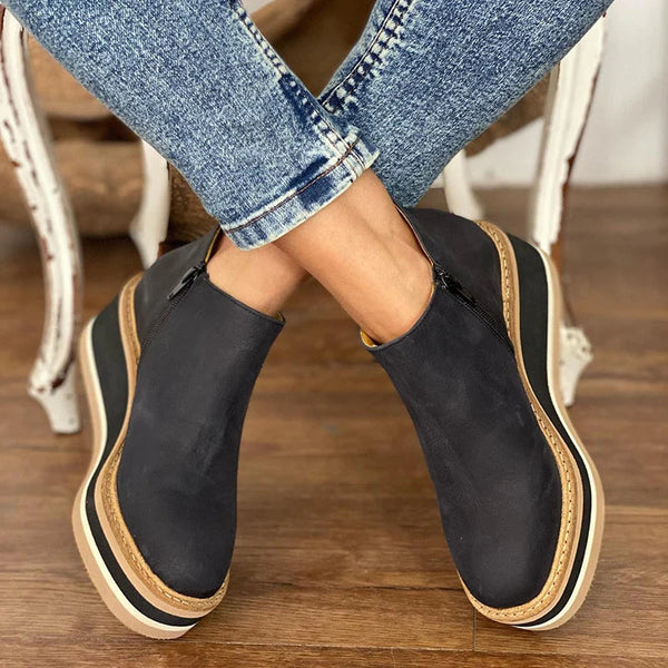 Bottines pour femmes automne légères confortables en suédine avec semelle plateforme Florence