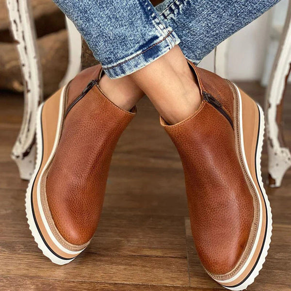 Bottines pour femmes automne légères confortables en suédine avec semelle plateforme Florence