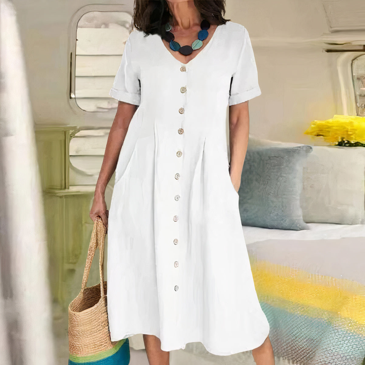 Sophie – Robe midi fluide coupe ample femme