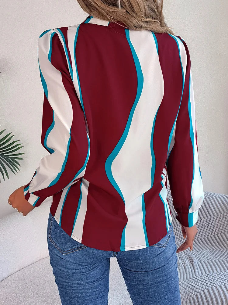 Chemisier à rayures tendance pour femme – Style affirmé et confort moderne