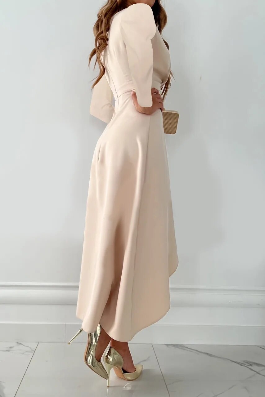 Chloé – Robe midi à col en V avec fente femme