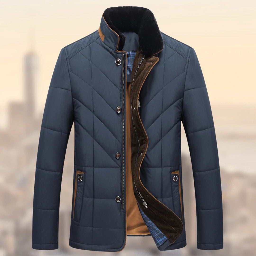 Doudoune pour homme hiver chaude légère en tissu déperlant avec doublure matelassée Félix